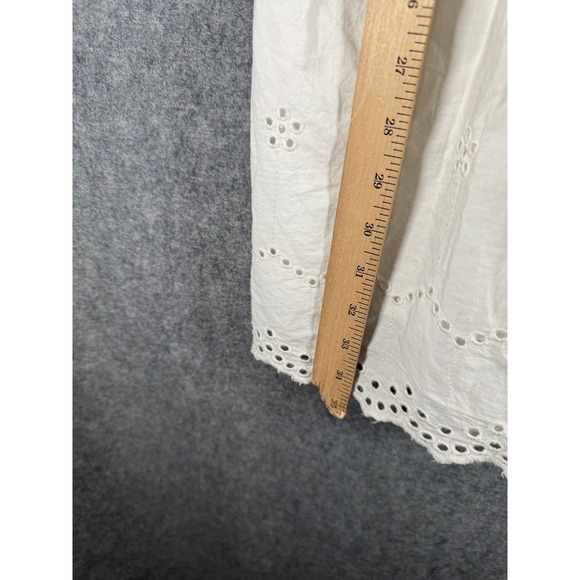 River Island Dress Womens 4 White One Shoulder Eyelet Ruffle Mini Preppy Feminin - Picture 6 of 8